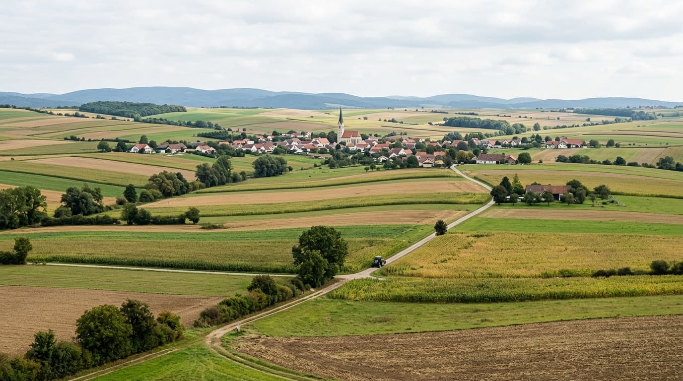 Ländliche Landschaft im Tullnerfeld, Niederösterreich